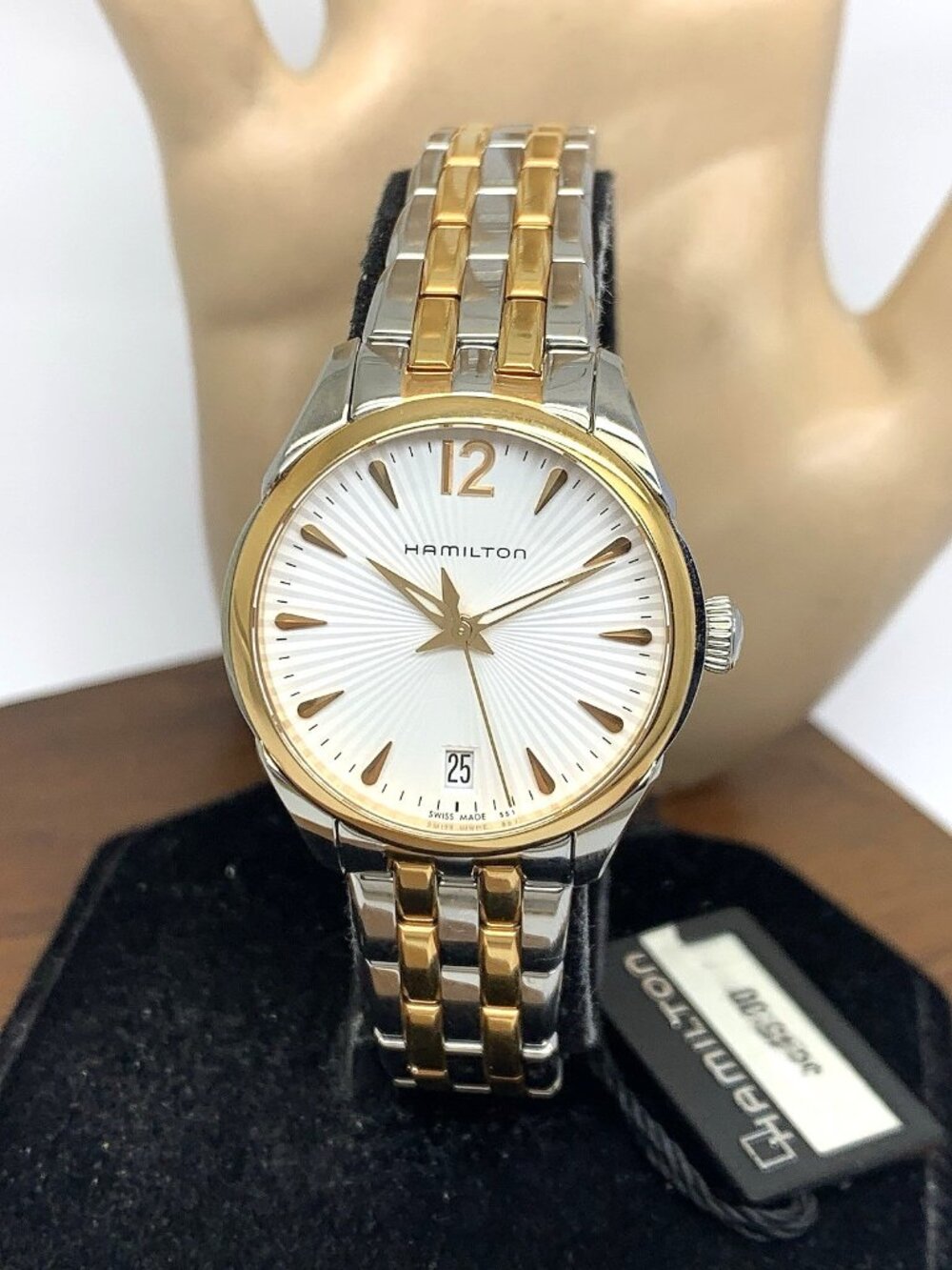 Hamilton Women's Watch H42221155 Jazzmaster Swiss Quartz Rose Gold Silver 30mm
